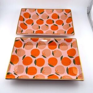 NWT Nordstrom sorbet oranges fruit / jewelry tray / catch all SET OF 2